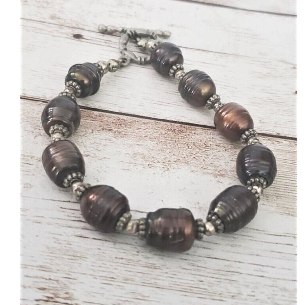 Vintage Bracelet Oil Slick Tone Beads